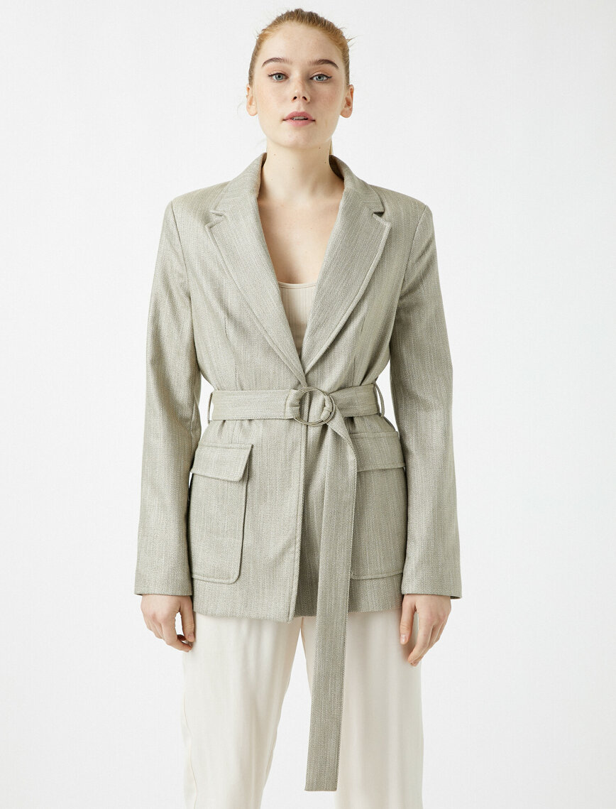 Kemerli Blazer Ceket Kemerli Blazer Ceket