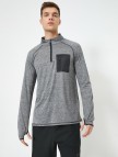 Fermuar Detaylı Yüksek Yaka Cep Detaylı Sweatshirt Fermuar Detaylı Yüksek Yaka Cep Detaylı Sweatshirt