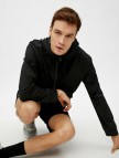 Kapüşonlu Fermuarlı Uzun Kollu Sweatshirt Kapüşonlu Fermuarlı Uzun Kollu Sweatshirt