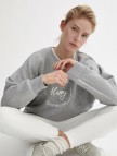 Bisiklet Yaka Sweatshirt Slogan Baskılı