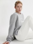 Bisiklet Yaka Sweatshirt Slogan Baskılı