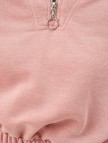Dik Yaka Sweatshirt Fermuarlı Pamuklu
