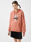 Pamuklu Kapüşonlu Baskılı Sweatshirt