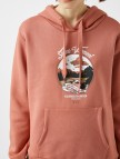 Pamuklu Kapüşonlu Baskılı Sweatshirt