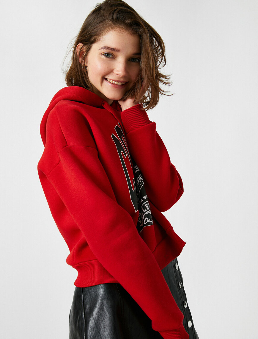 Pamuklu Kapüşonlu Sweatshirt