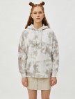 Kapüşonlu Sweatshirt Batik Desenli Pamuklu Kapüşonlu Sweatshirt Batik Desenli Pamuklu