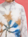 Pamuklu Dik Yaka Batik Sweatshirt
