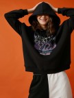 Pamuklu Bisiklet Yaka Baskılı Sweatshirt