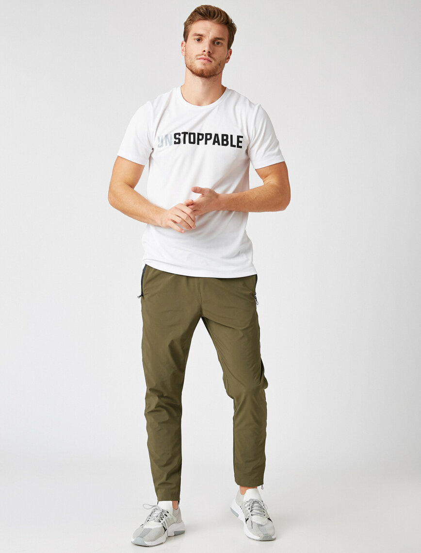 Slim Fit Straight Fermuarlı Cepli Eşofman Altı Slim Fit Straight Fermuarlı Cepli Eşofman Altı