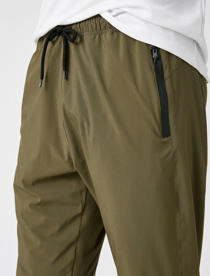 Slim Fit Straight Fermuarlı Cepli Eşofman Altı Slim Fit Straight Fermuarlı Cepli Eşofman Altı